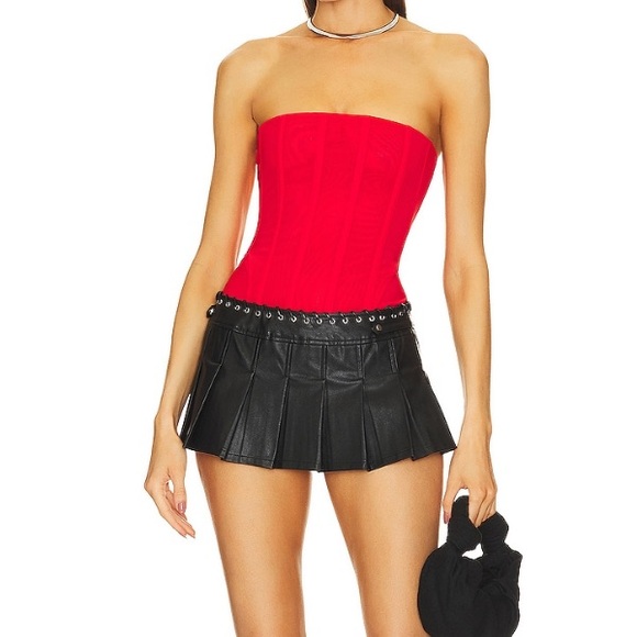 Miaou Libra strapless Corset in Red - Picture 4 of 7